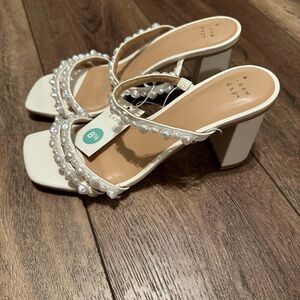 Women’s Stacy Mule Heels; Pearl White Heels